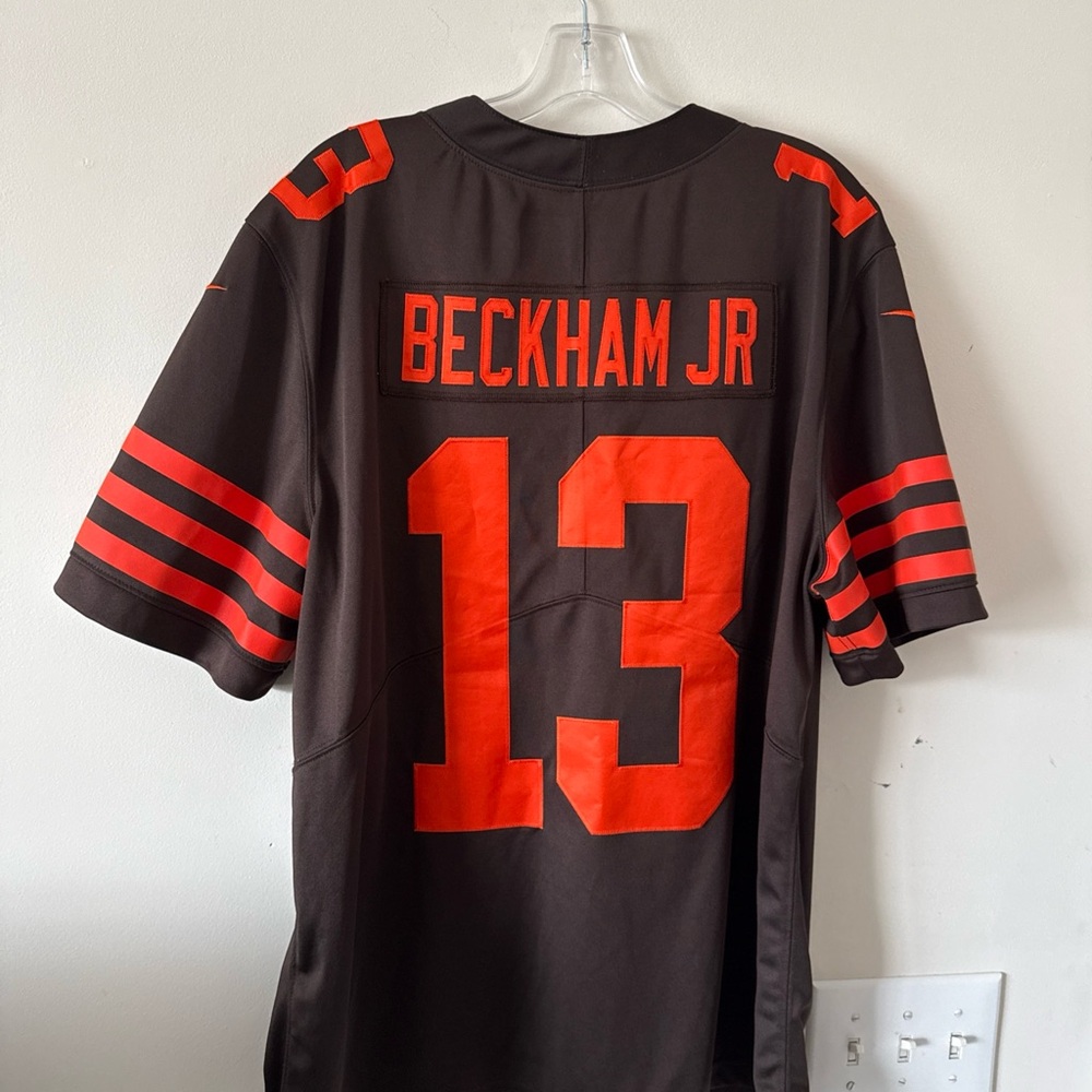 NFL Men's Dark Brown and Bright Orange Jersey - Picture 6 of 6
